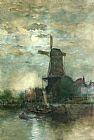 Famous Windmill Paintings - A Moonlit Windmill